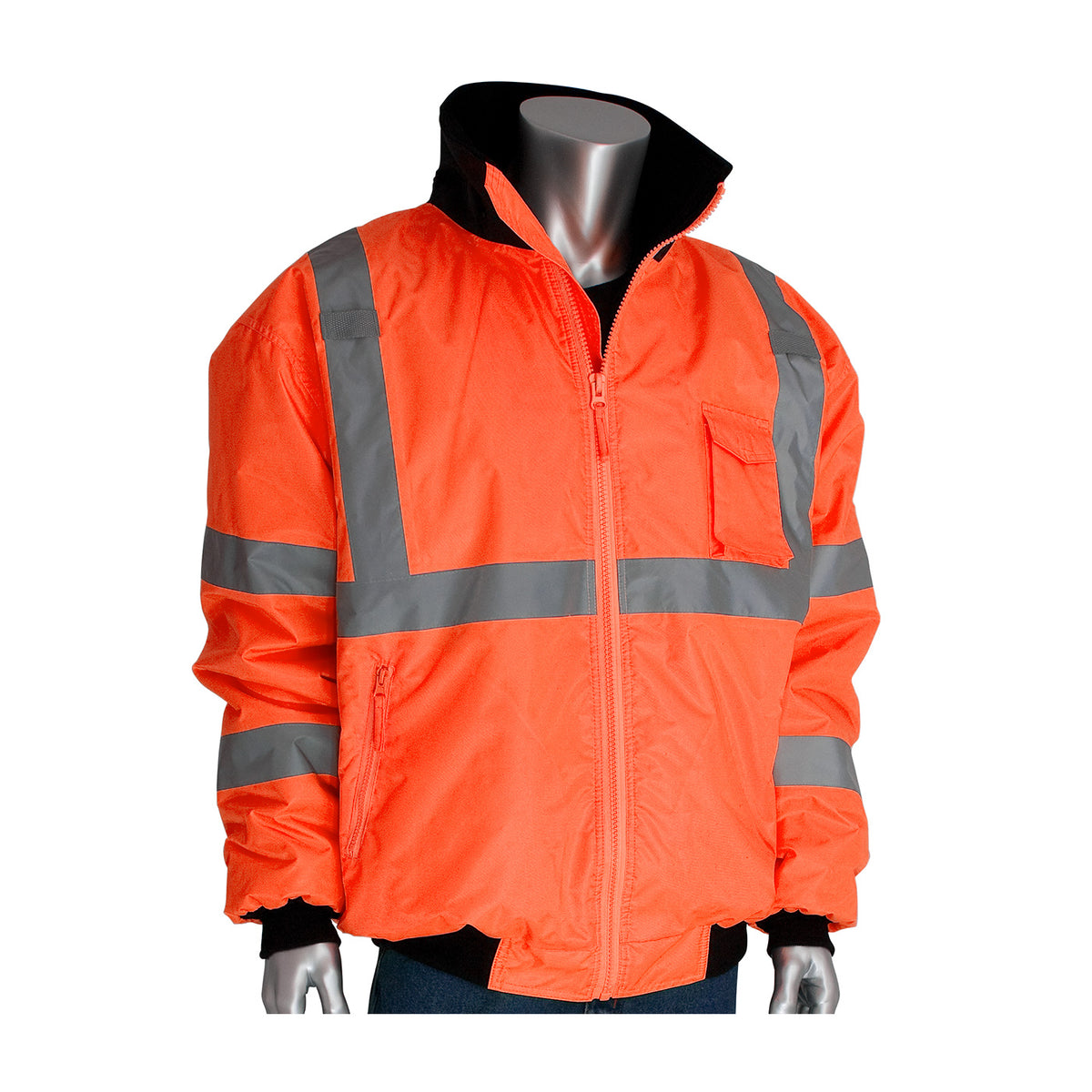PIP ANSI Type R Class 3 Value Bomber Jacket with Zip-Out Fleece Liner