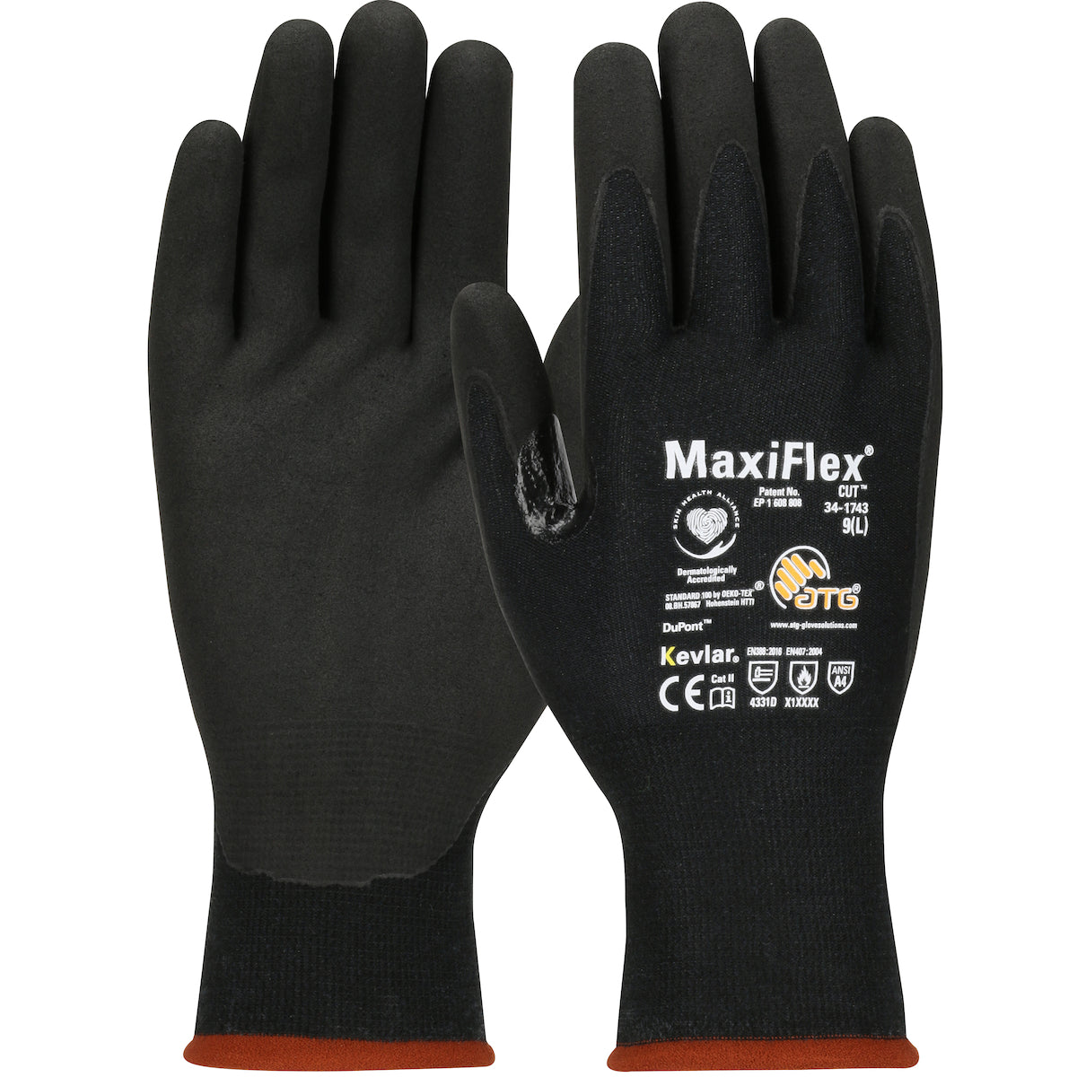 PIP Seamless Knit A4 DuPont™ Kevlar® Glove with Premium Nitrile Coated MicroFoam Grip on Palm &amp; Fingers - Touchscreen