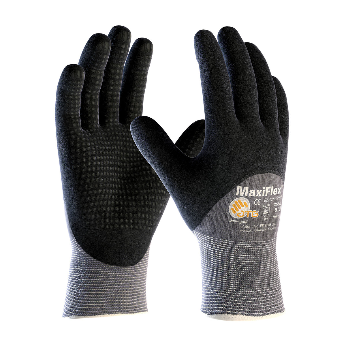 PIP Seamless Knit Nylon Glove with Nitrile Coated MicroFoam Grip on Palm, Fingers & Knuckles - Micro Dot Palm