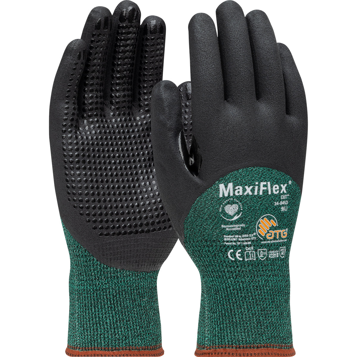 PIP Seamless Knit A2 Engineered Yarn Glove with Premium Nitrile Coated MicroFoam Grip on Palm, Fingers &amp; Knuckles - Micro Dot Palm - Touchscreen