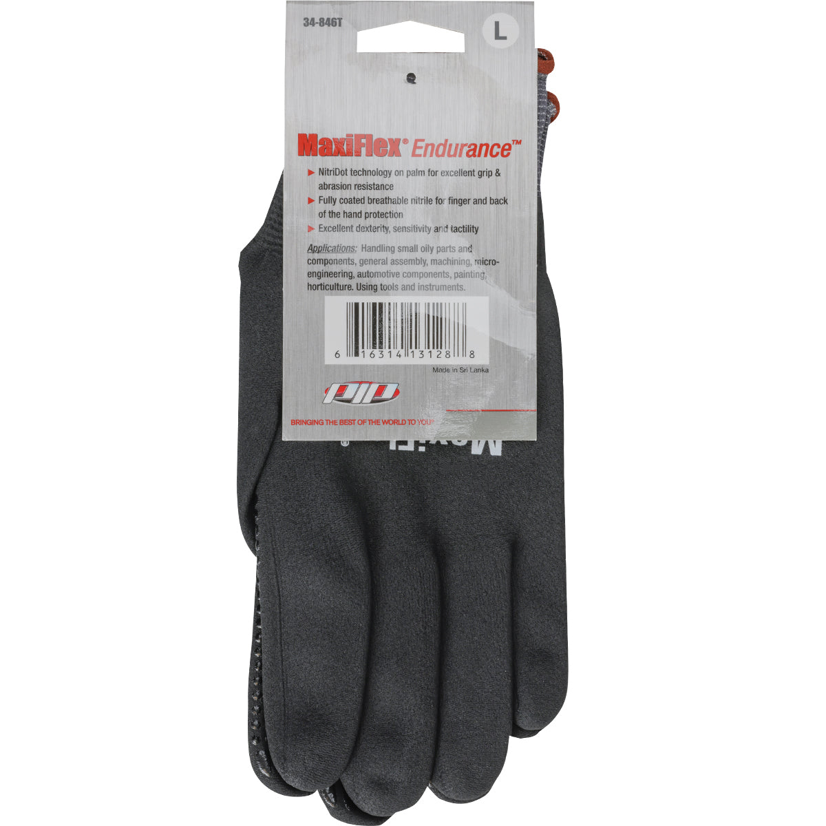 PIP Seamless Knit Nylon Glove with Nitrile Coated MicroFoam Grip on Full Hand - Micro Dot Palm - Hang Tagged