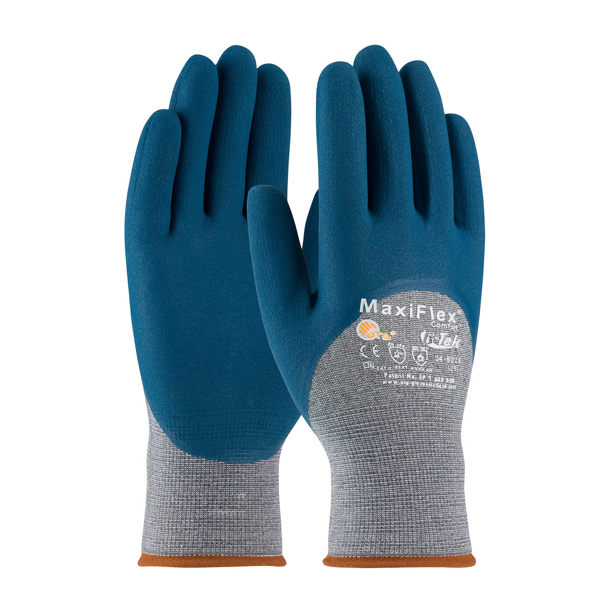 PIP Seamless Knit Cotton/Nylon Glove with Nitrile Coated MicroFoam Grip on Palm, Fingers &amp; Knuckles - Touchscreen