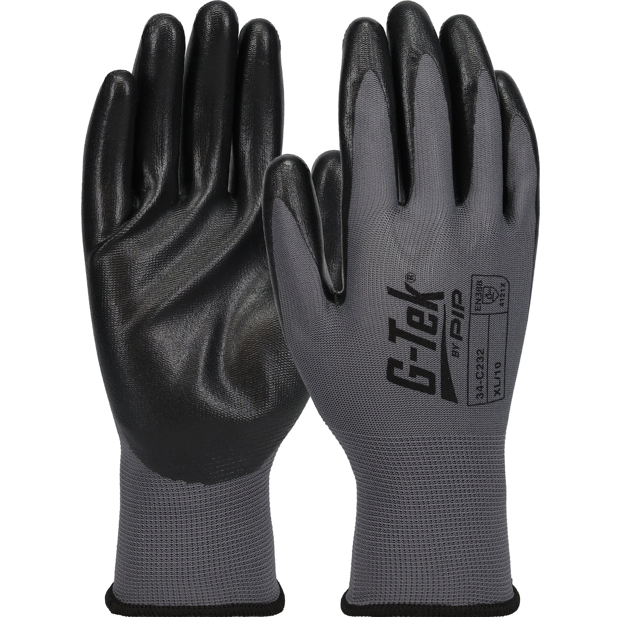 PIP Seamless Knit Nylon Glove with Nitrile Coated Foam Grip on Palm & Fingers
