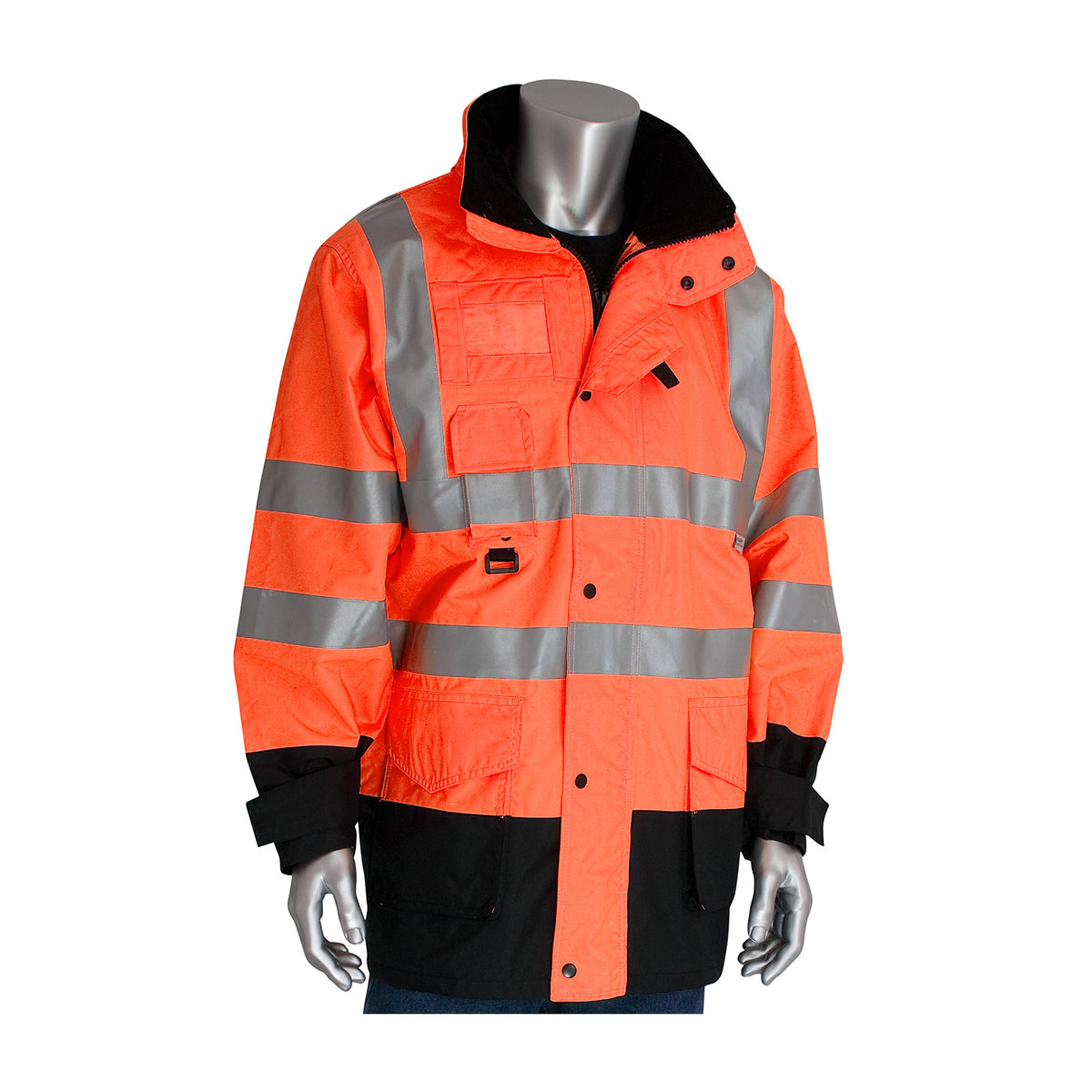 PIP ANSI Type R Class 3 7-in-1 All Conditions Coat with Inner Jacket and Vest Combination