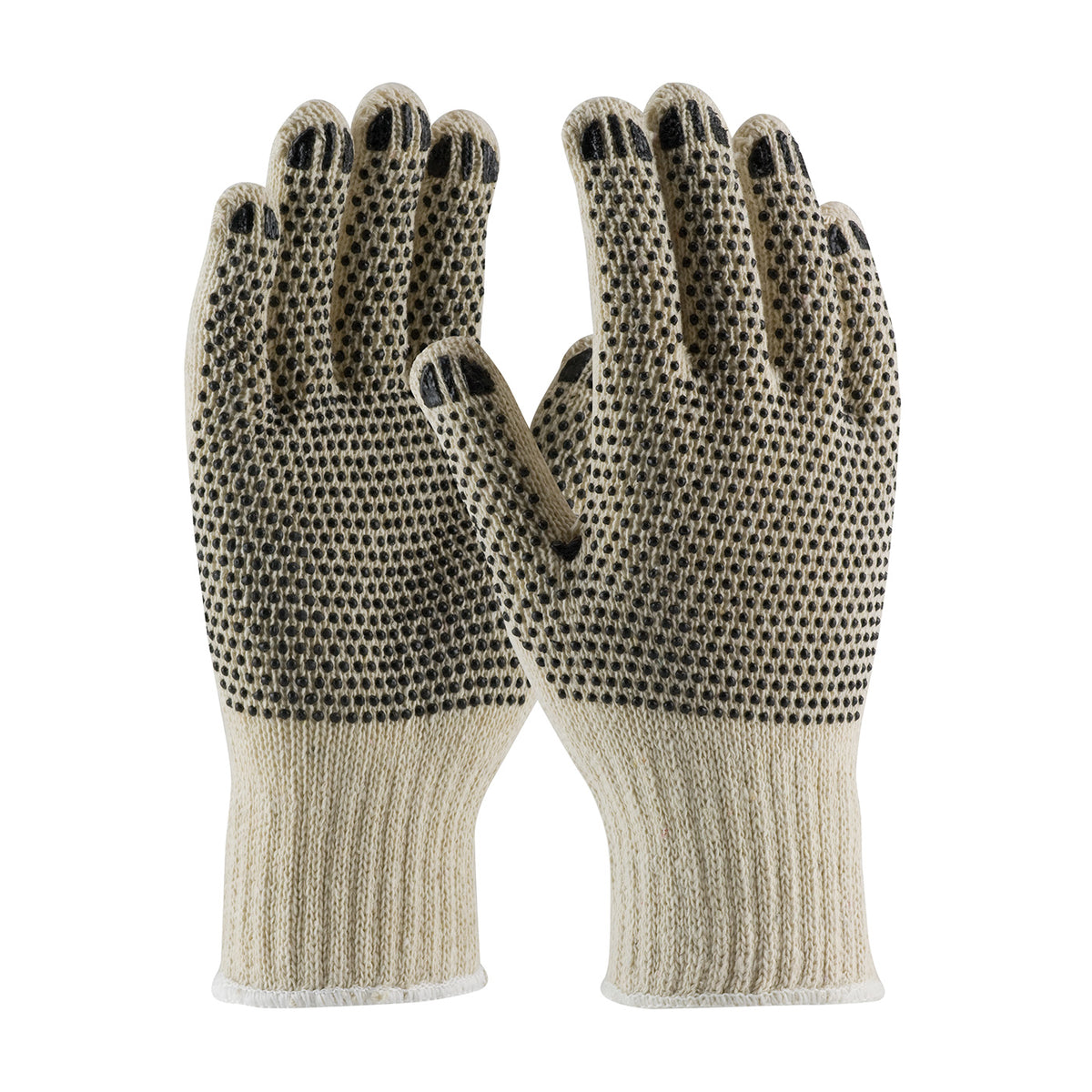 PIP Regular Weight Seamless Knit Cotton/Polyester Glove with PVC Dotted Grip - Double-Sided