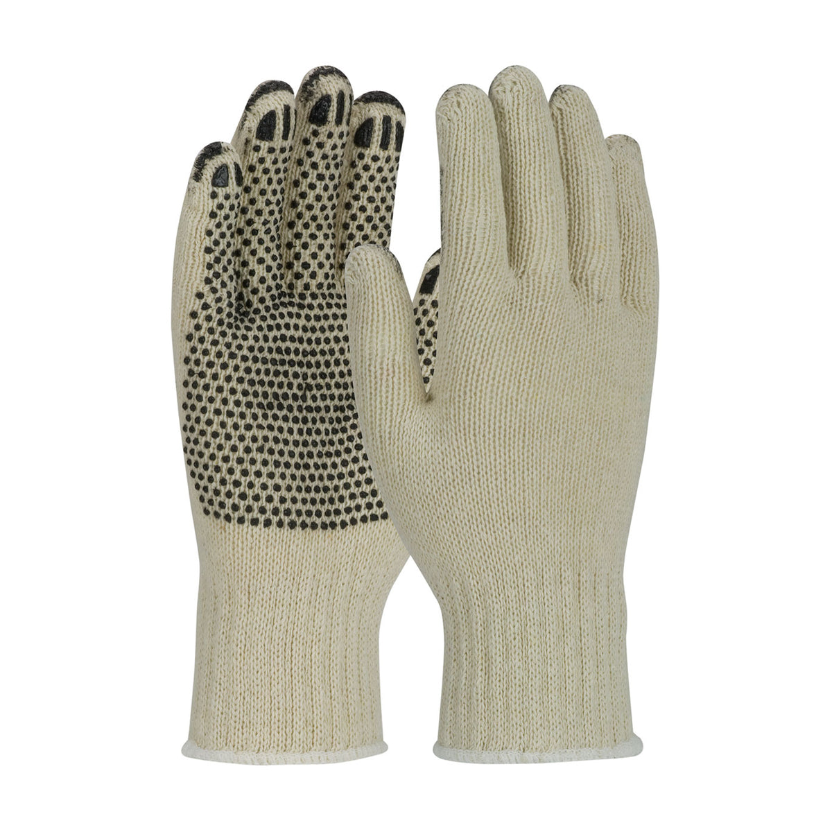 PIP Heavy Weight Seamless Knit Cotton/Polyester Glove with PVC Dotted Grip - Coated Fingertips