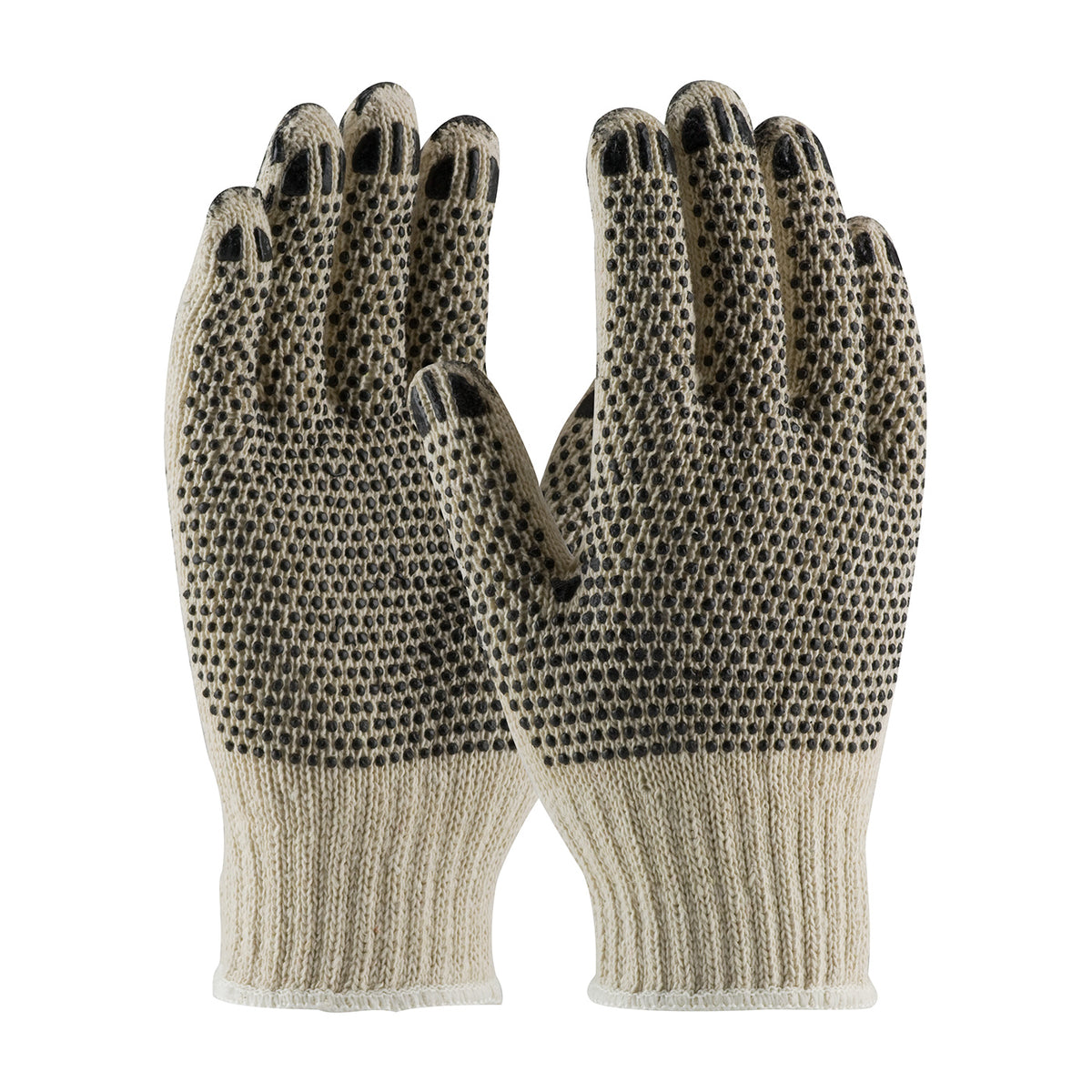 PIP Heavy Weight Seamless Knit Cotton/Polyester Glove with PVC Dotted Grip - Double-Sided w/ Coated Fingertips