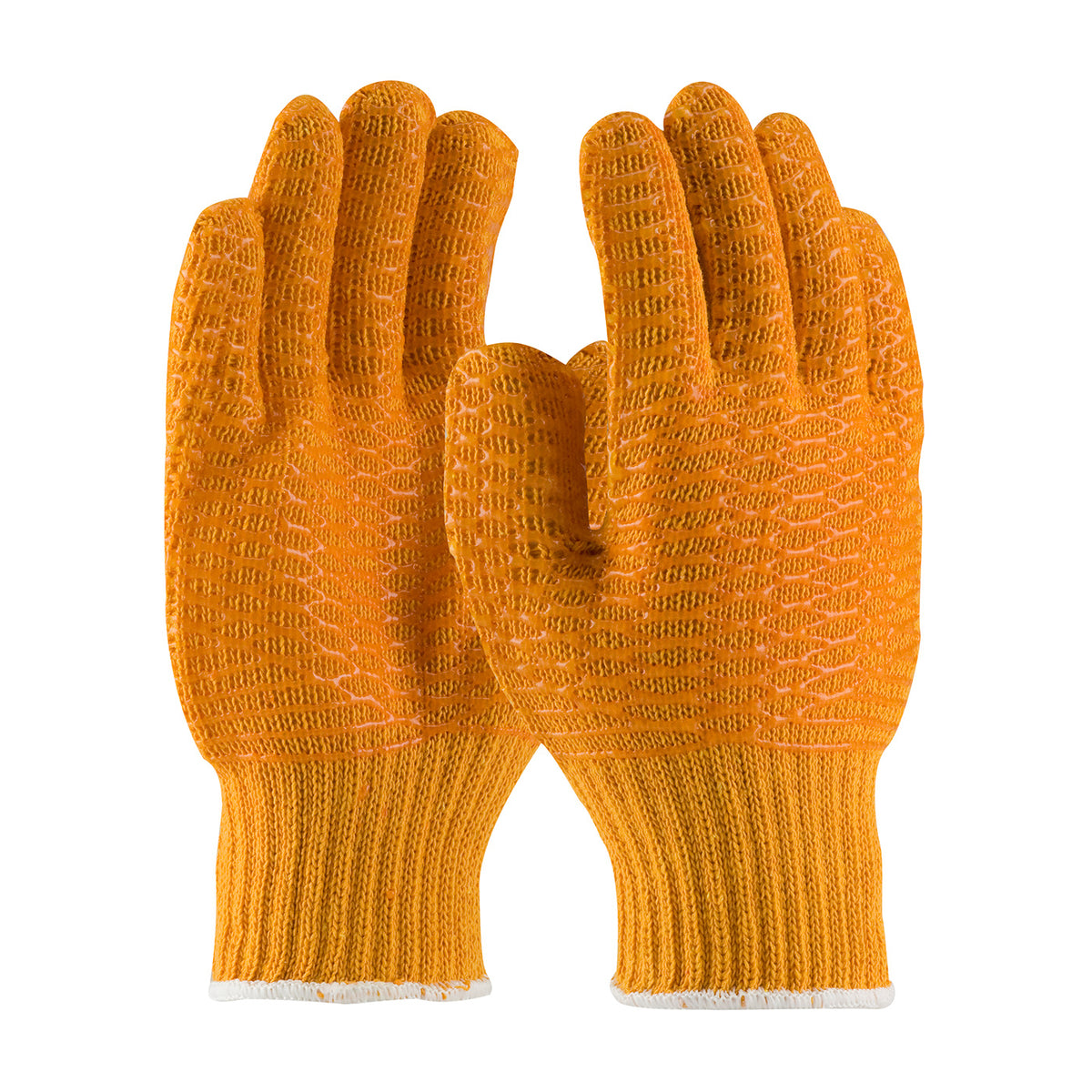 PIP Seamless Knit Polyester Glove with Double-Sided PVC Honeycomb Criss-Cross Grip - Knit Wrist