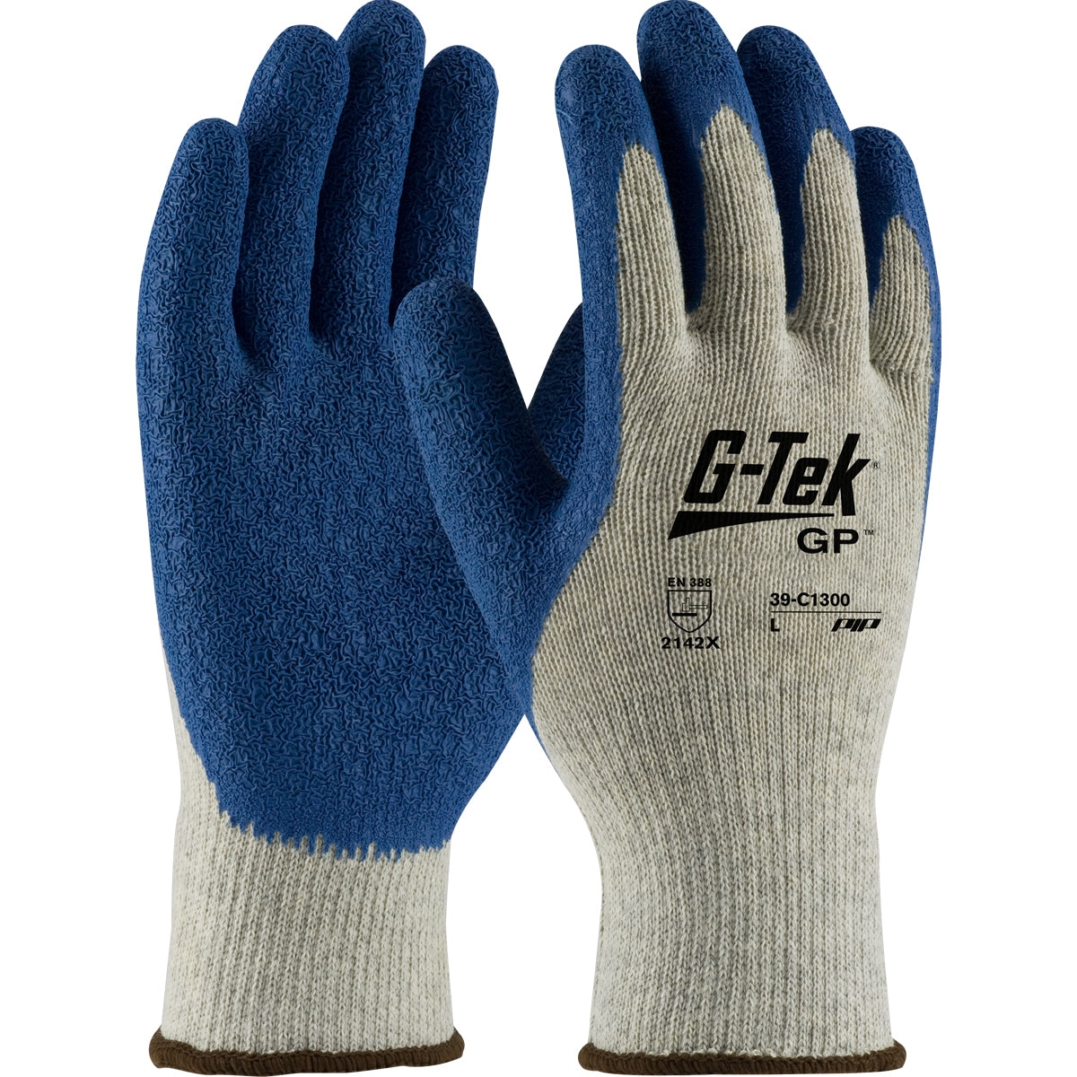PIP Premium Weight Seamless Knit Polyester/Cotton Glove with Latex Coated Crinkle Grip on Palm &amp; Fingers