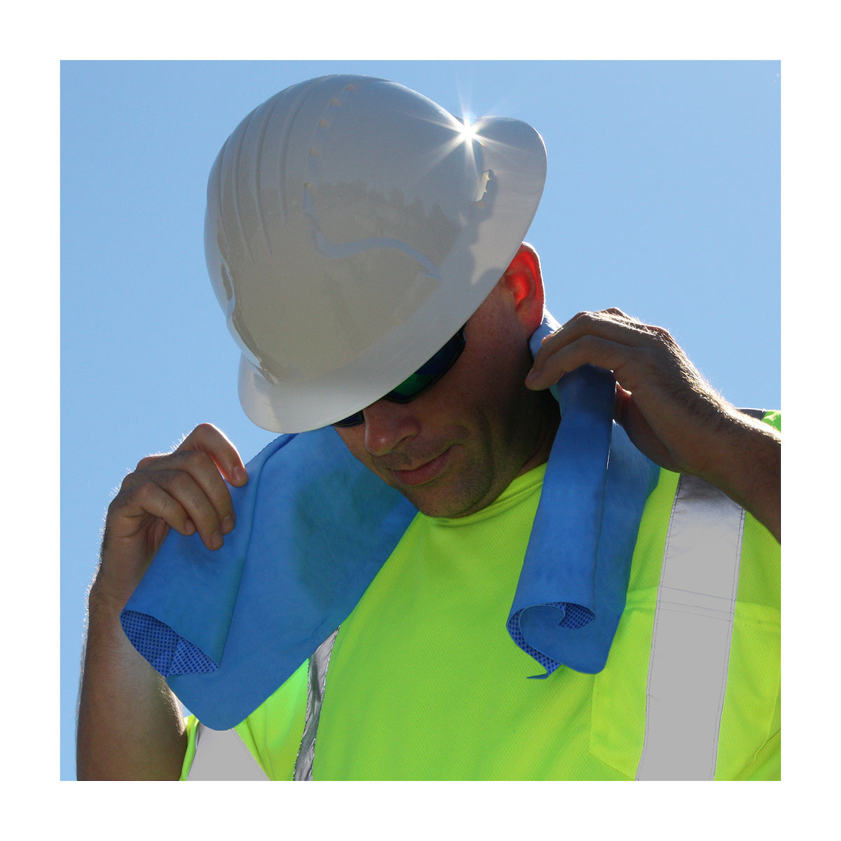 EZ-Cool Evap. PVA Cooling Towel 13in. x 31in. Blue BULK PACKED