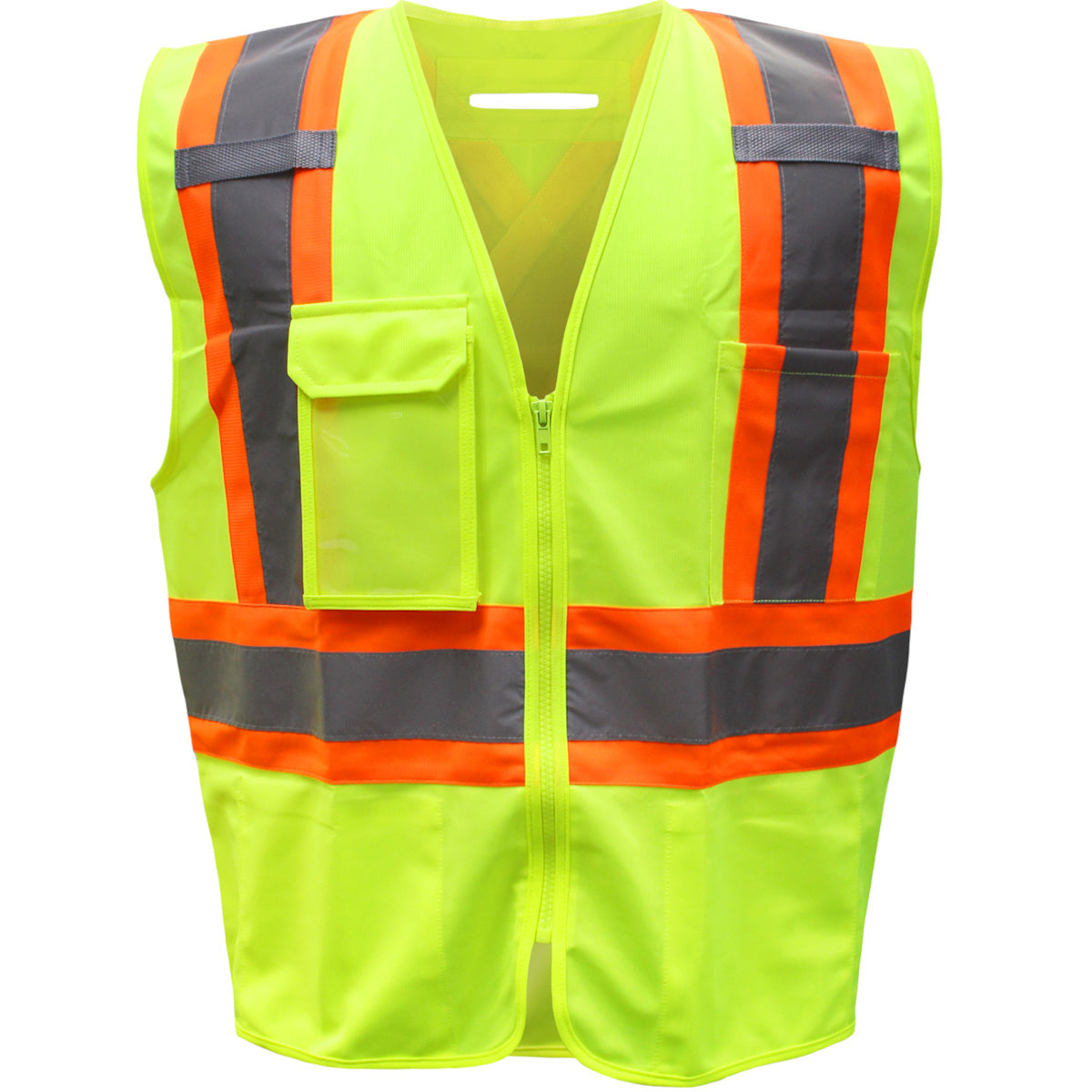 ANSI Type R Class 2 Two-Tone Polyester X-Back Vest with "D" Ring Access
