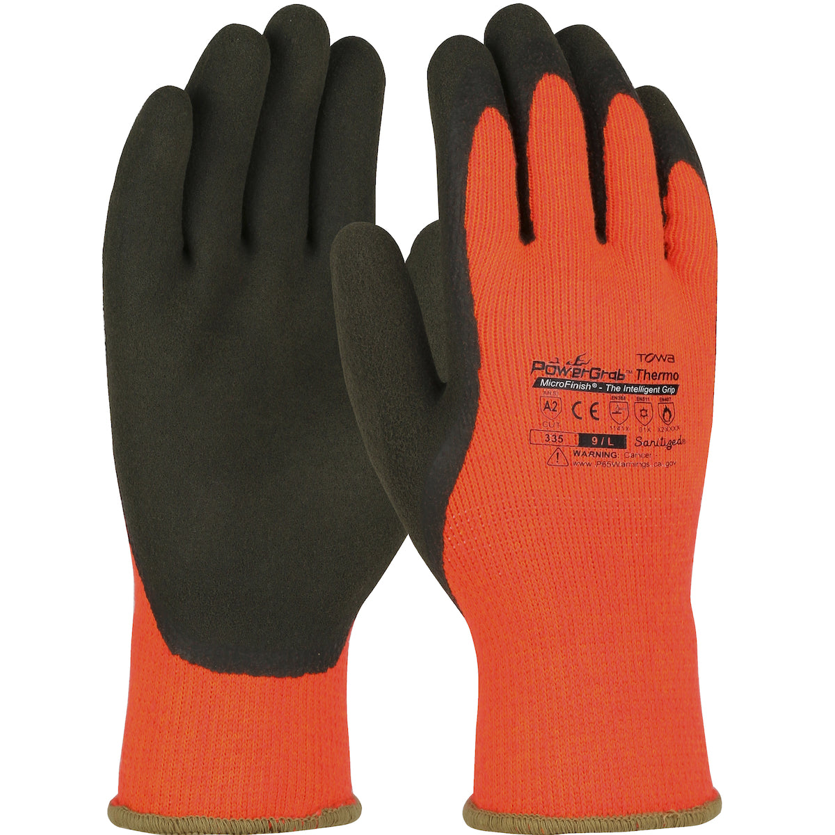Towa Hi-Vis Seamless Knit Acrylic Terry Glove with Latex MicroFinish Grip on Palm & Fingers