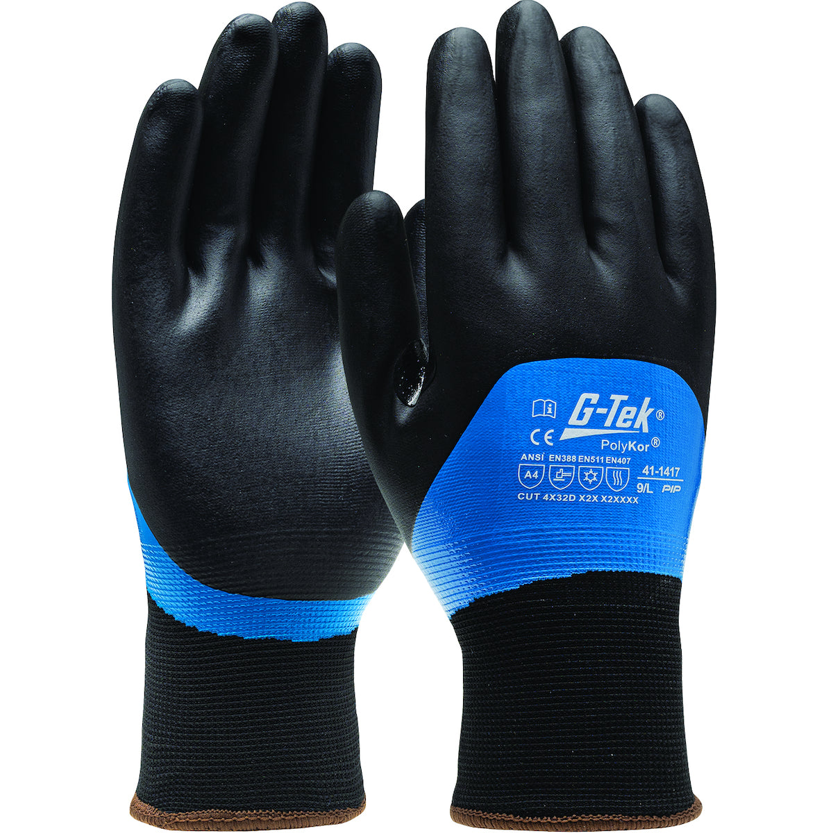 PIP Seamless Knit PolyKor® Blend Glove with Acrylic Liner and Double-Dipped Nitrile Foam Grip on Full Hand - Touchscreen Compatible