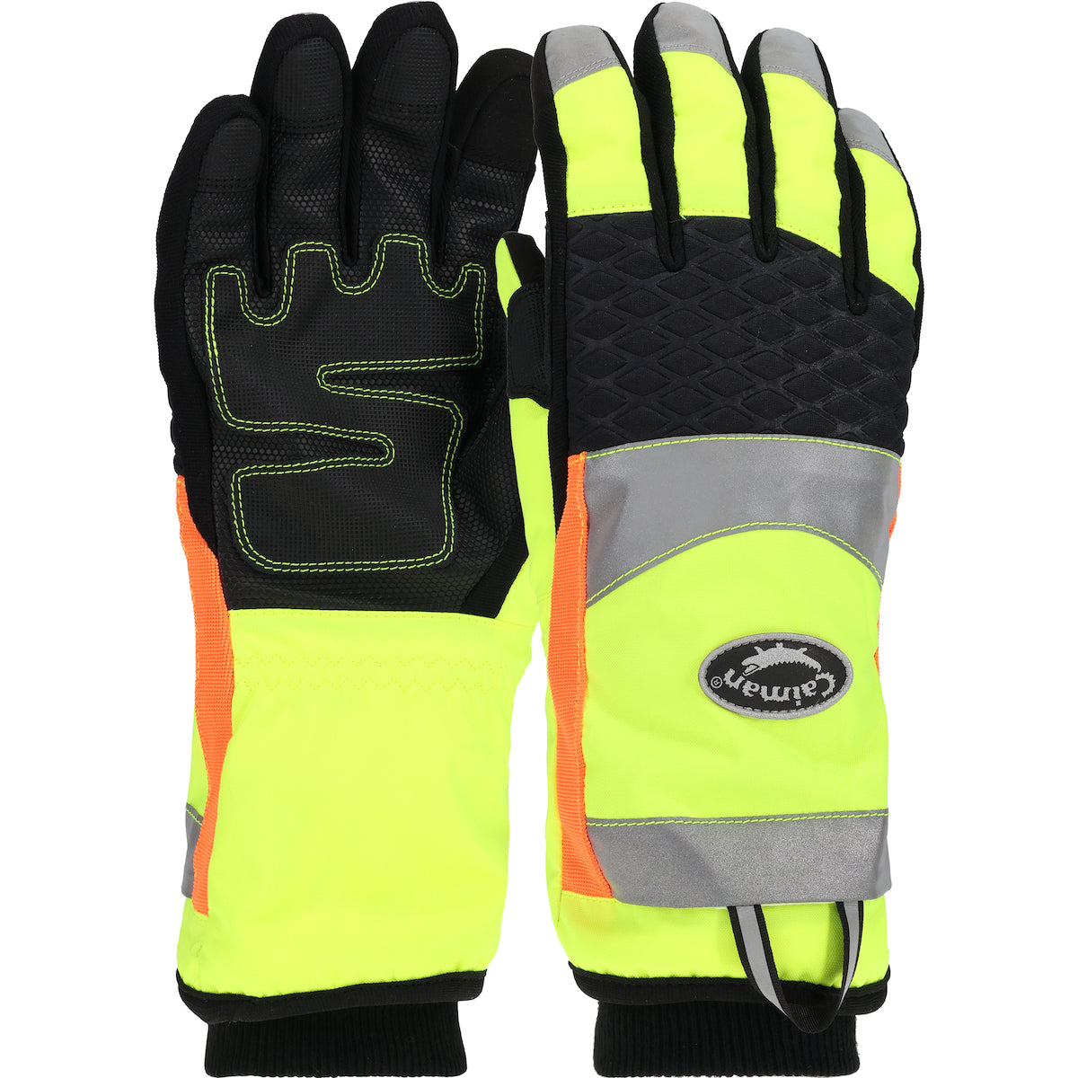 Caiman Reinforced Synthetic Leather Patch Palm Cut Resistant Glove with Hi-Vis Polyester Back - Heatrac® Insulation - Touchscreen Compatible
