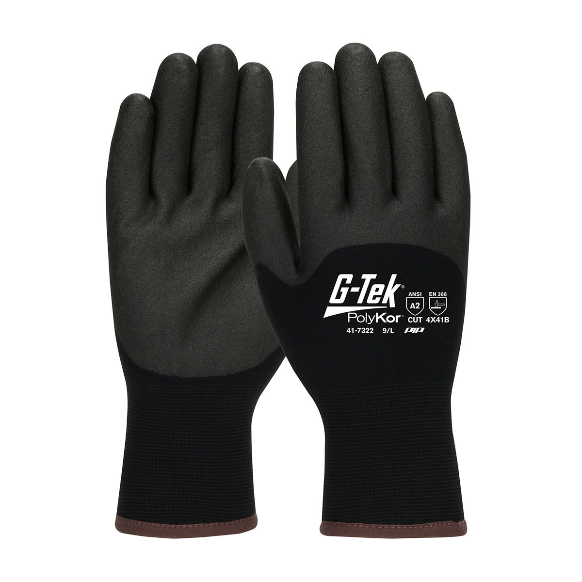 PIP Seamless Knit PolyKor® Blend Glove with Acrylic Lining and PVC Foam Grip on Palm, Fingers &amp; Knuckles