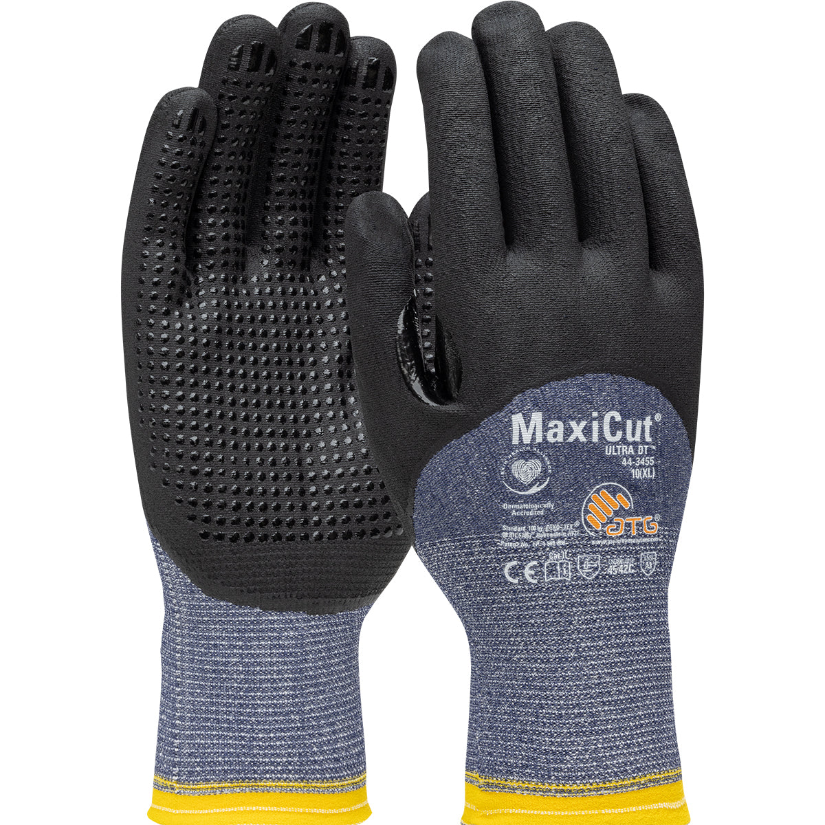 PIP Seamless Knit A3 Engineered Yarn Glove with Premium Nitrile Coated MicroFoam Grip on Palm, Fingers & Knuckles - Micro Dot Palm - Touchscreen