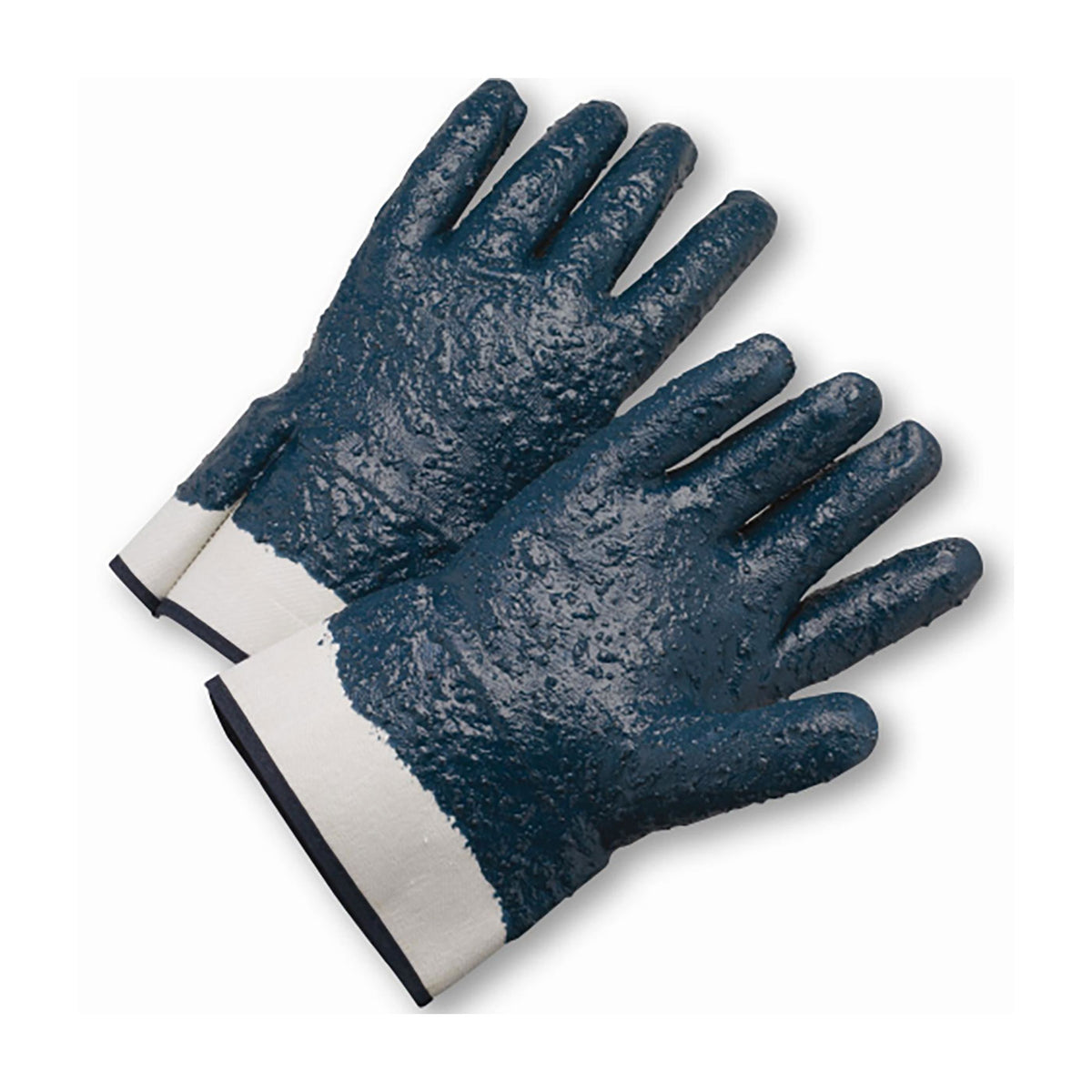 PIP Nitrile Dipped Glove with Jersey Liner and Rough Grip on Full Hand - Safety Cuff – L