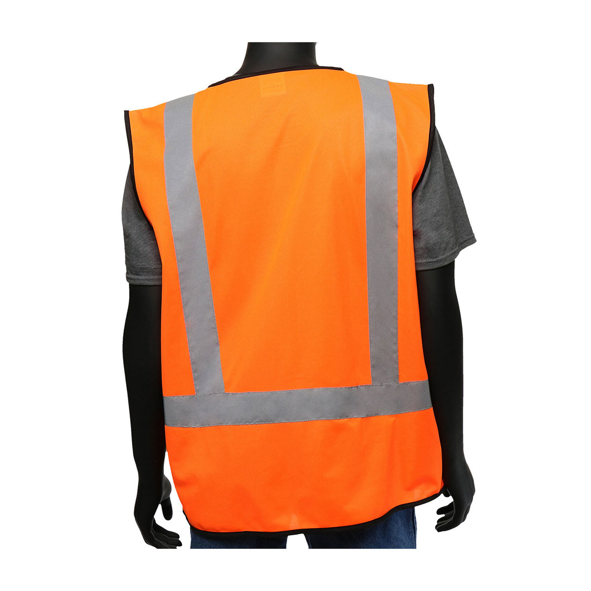 ANSI Type R Class 2 Five Pocket Solid Vest with Black Bottom Front (47212)