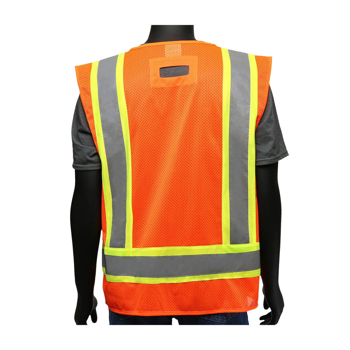 ANSI Type R Class 2 Two-Tone Mesh Vest with Solid Front/Mesh Back and "D" Ring Access (47216)