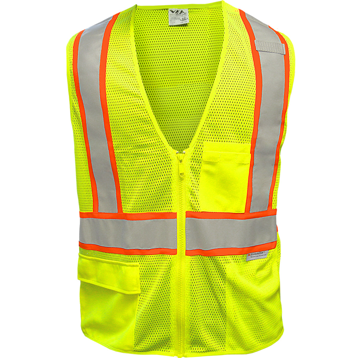 ANSI Type R Class 2 Seven Pocket Mesh Breakaway Vest with X-Back