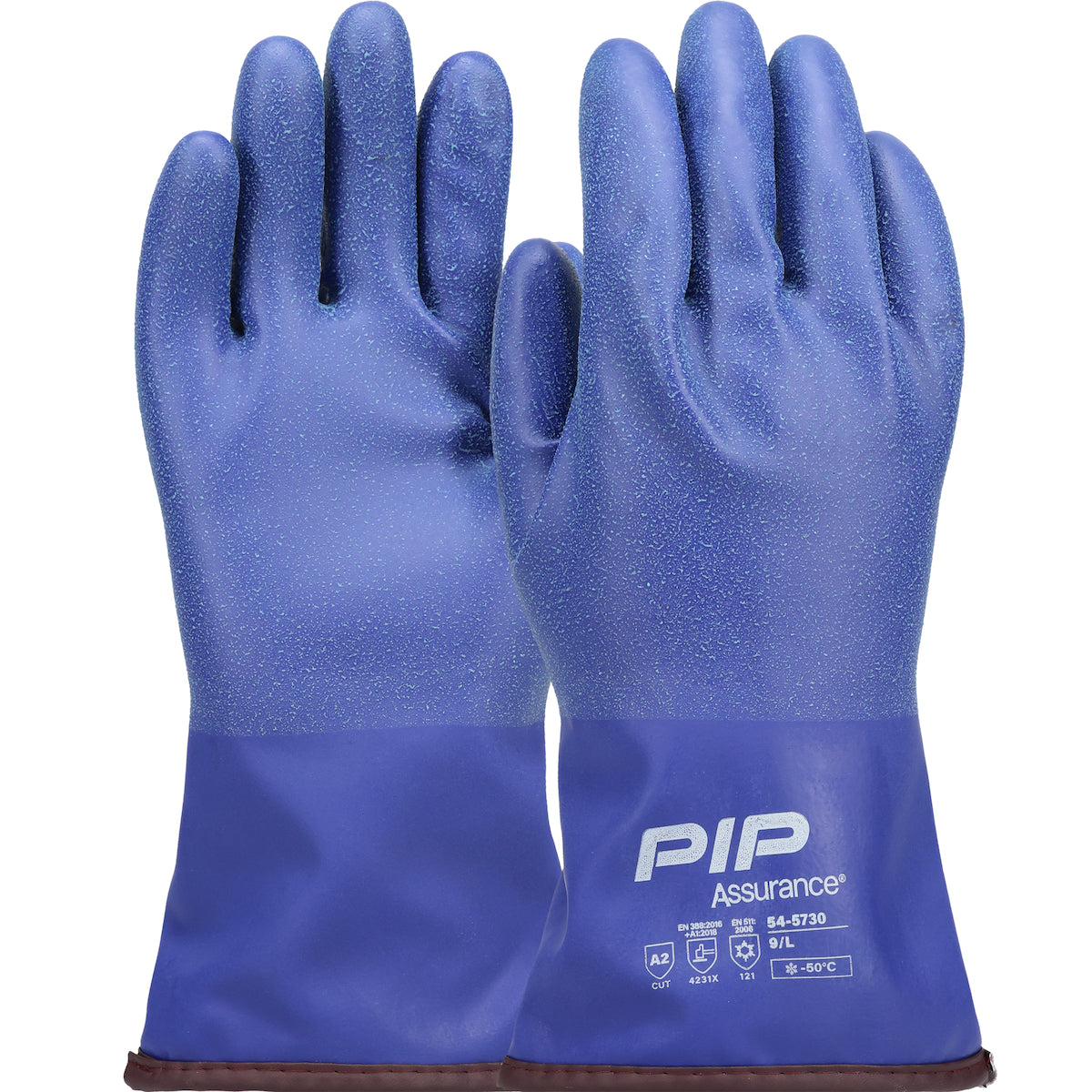 PIP Polyurethane Dipped Glove with Acrylic Liner and Rough Finish - Gauntlet Cuff - 12" Length