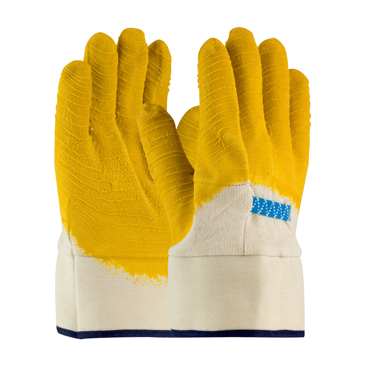 PIP Latex Coated Glove with Jersey Liner and Crinkle Finish on Palm, Fingers &amp; Knuckles - Plasticized Safety Cuff – MENS