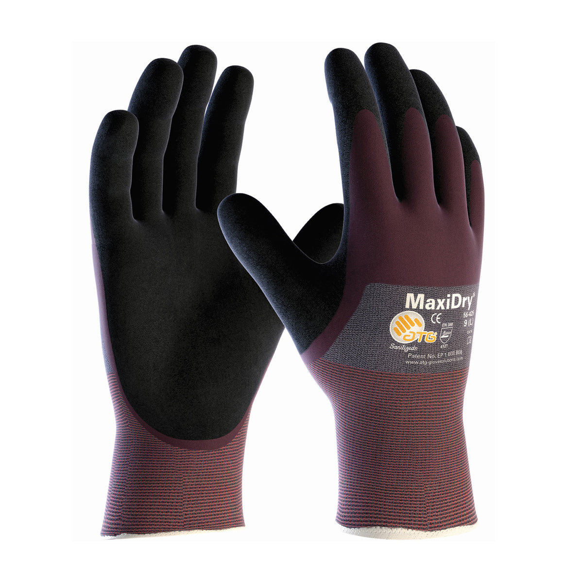PIP Lightweight Nitrile Glove with Seamless Knit Nylon Liner and Non-Slip MicroFoam Grip on Palm &amp; Fingers - 3/4 Coated Knit Wrist