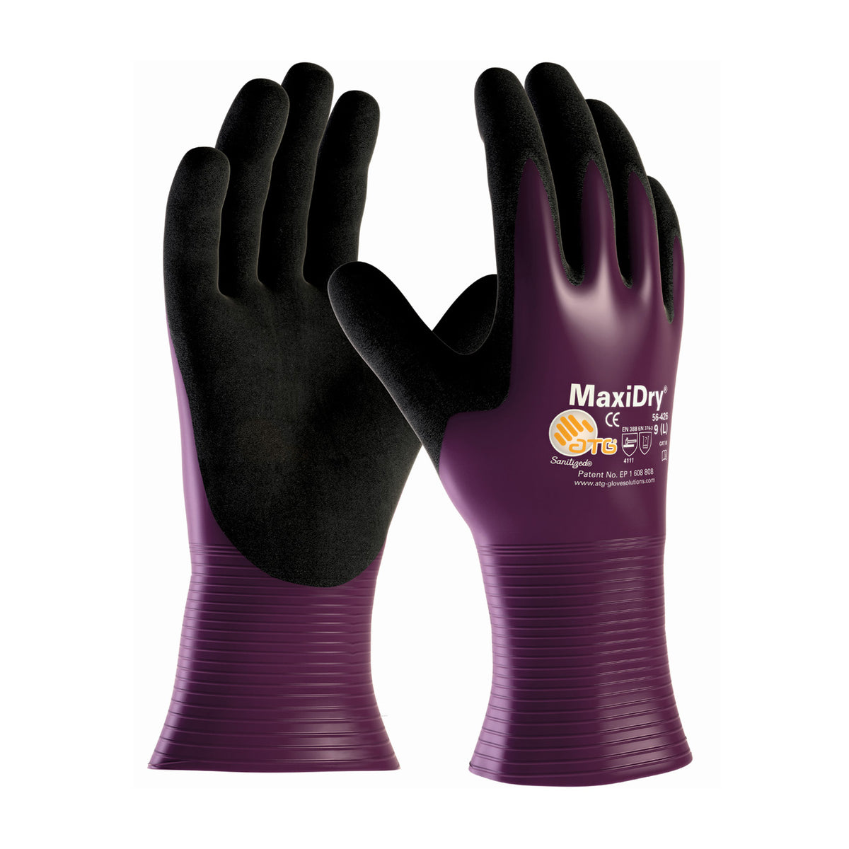 PIP Lightweight Nitrile Glove with Seamless Knit Nylon Liner and Non-Slip MicroFoam Grip on Palm &amp; Fingers - Fully Coated Gauntlet Cuff