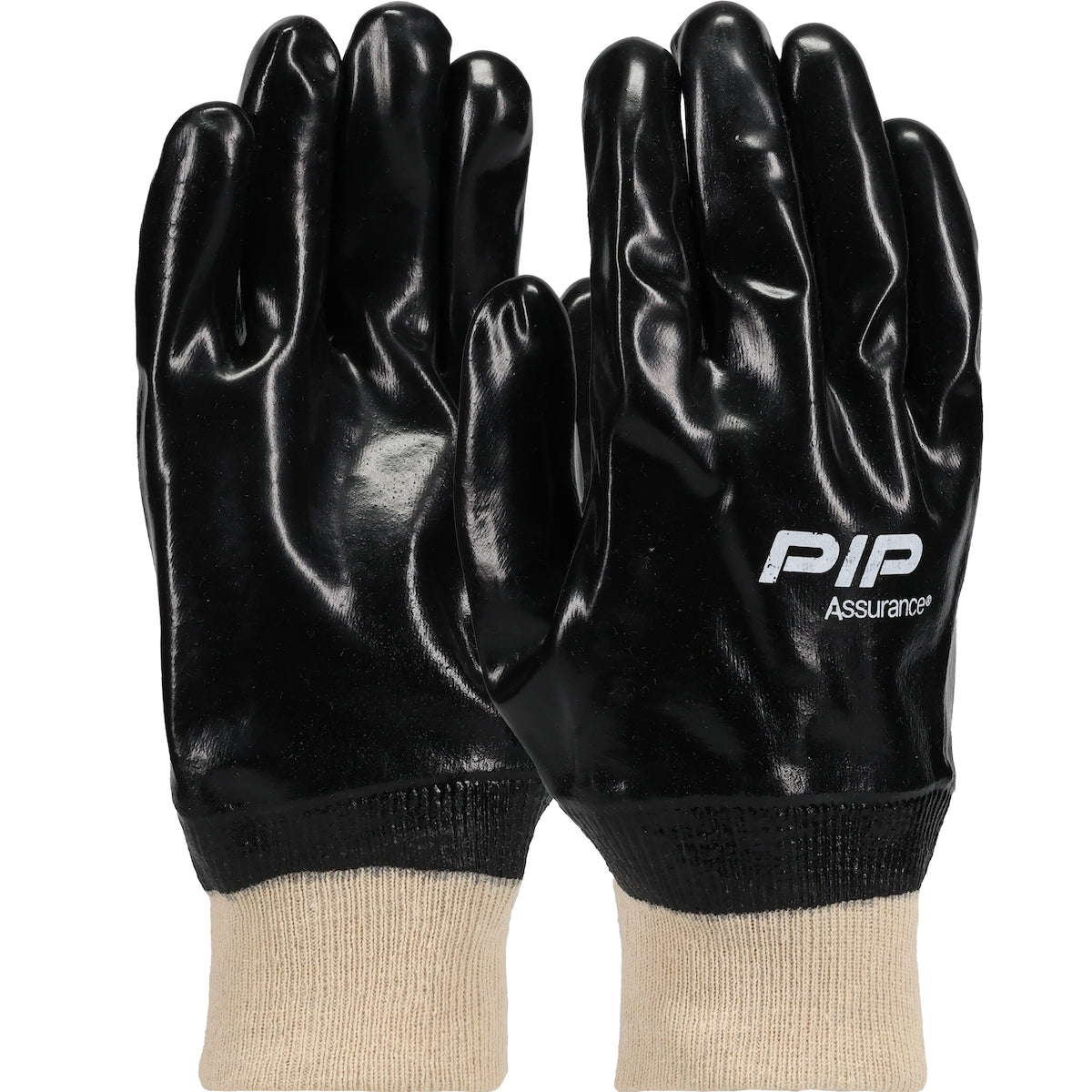 PIP Premium PVC Dipped Glove with Interlock Liner and Smooth Finish - Knit Wrist – MENS