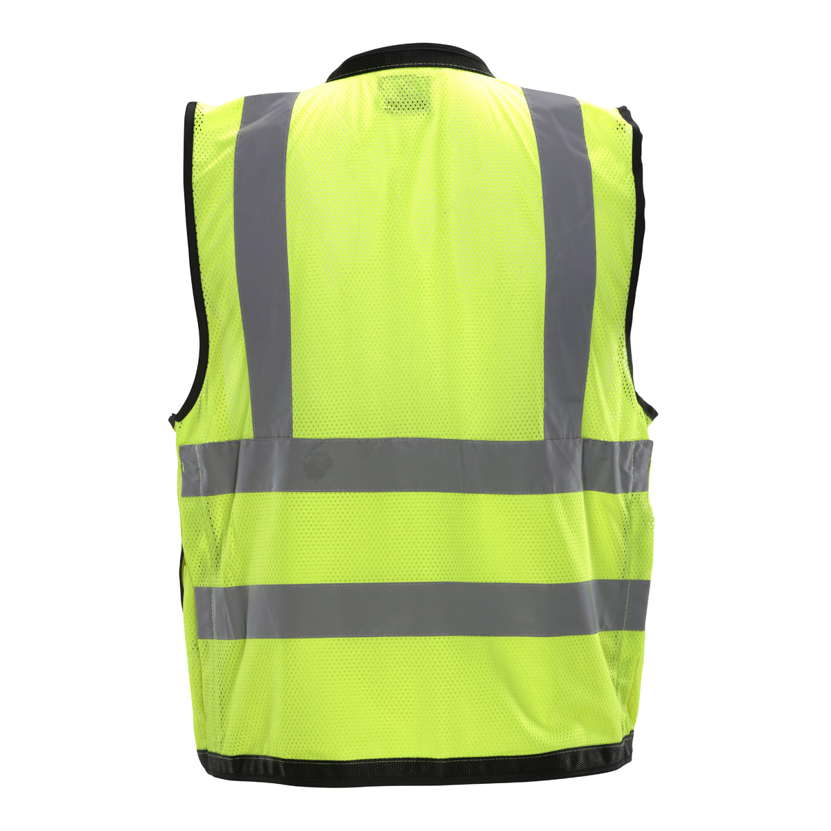 ANSI Type R Class 2 Twelve Pocket Mesh Surveyors Vest with Black Trim