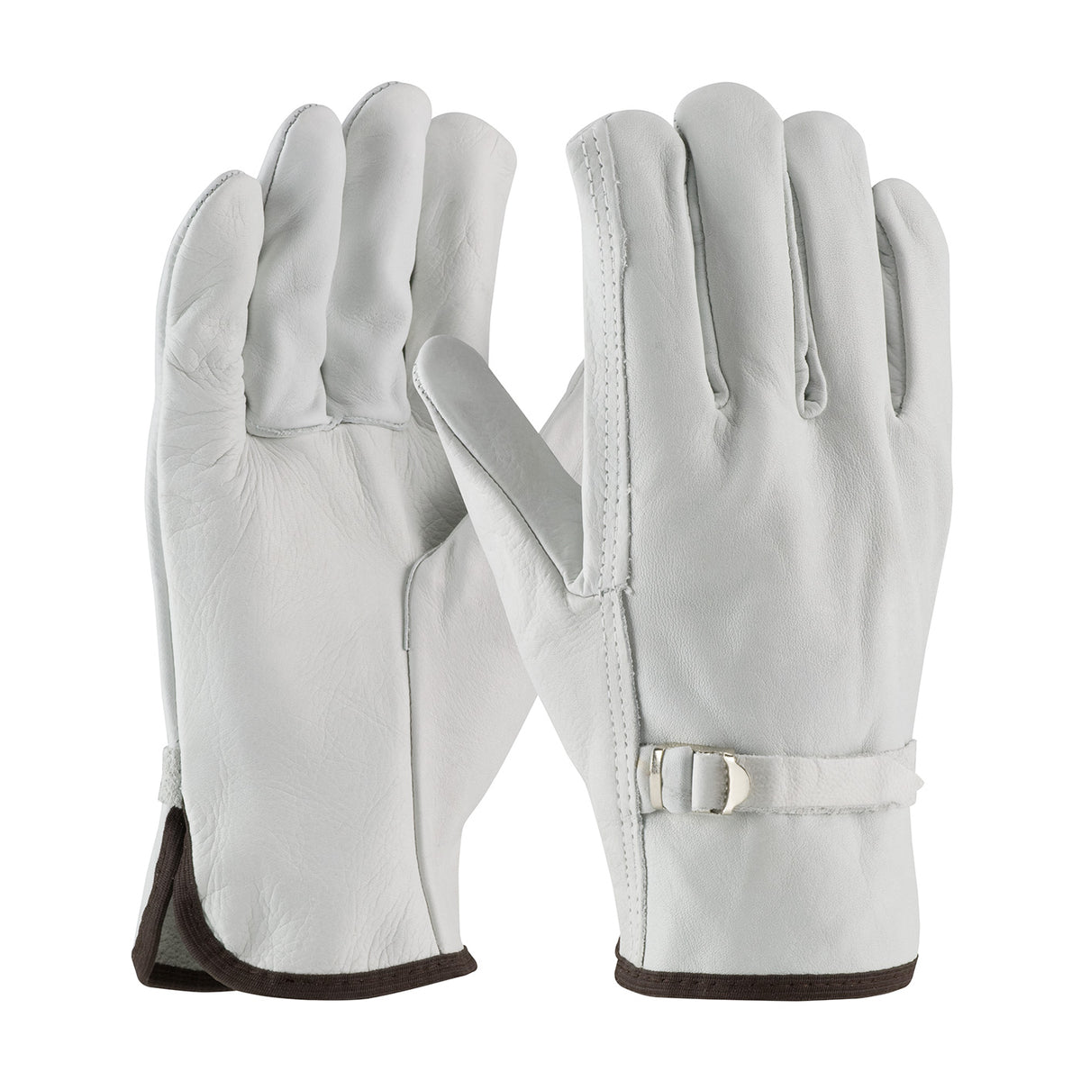 PIP Regular Grade Top Grain Cowhide Leather Drivers Glove with Pull Strap Closure - Straight Thumb