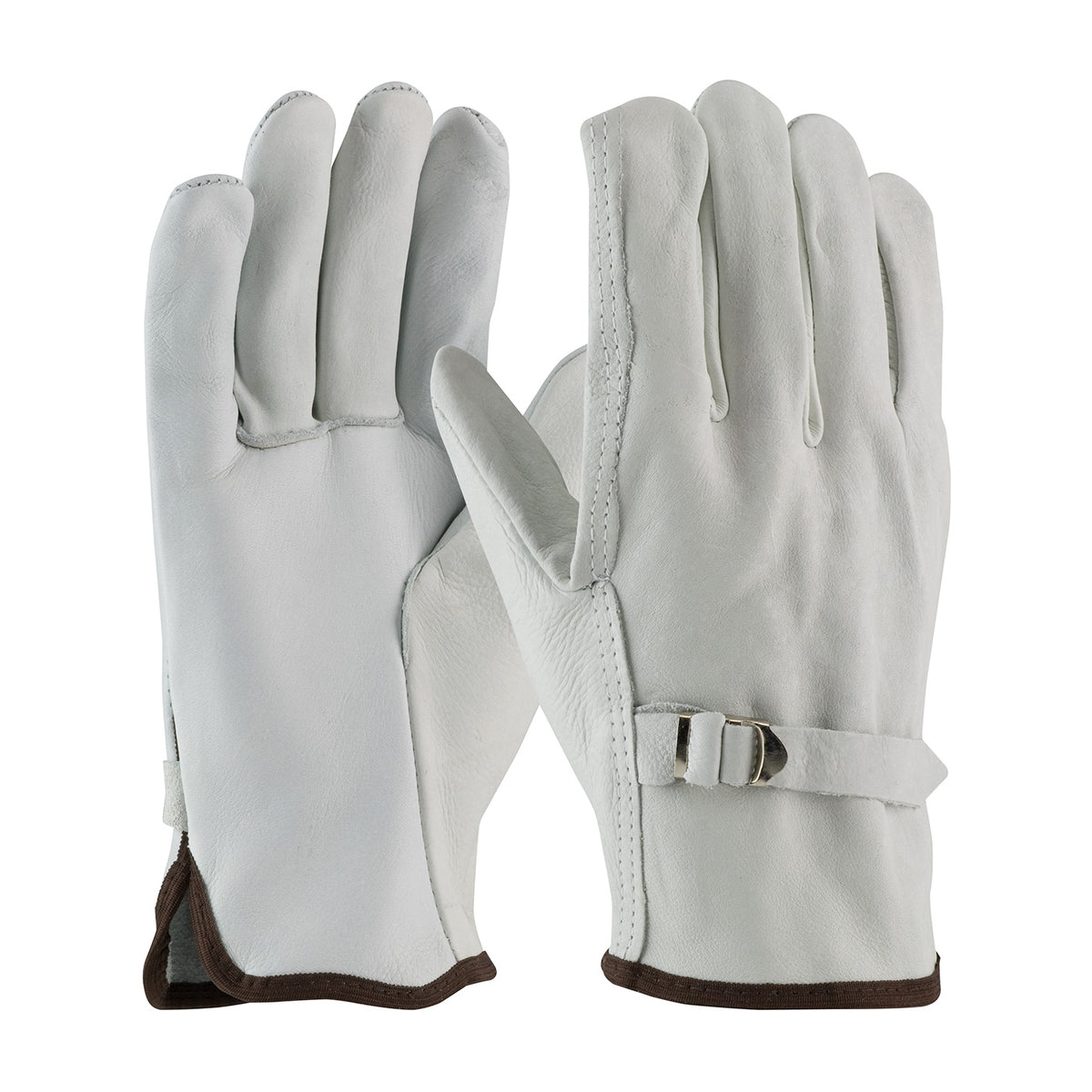 PIP Superior Grade Top Grain Cowhide Leather Drivers Glove with Pull Strap Closure - Straight Thumb