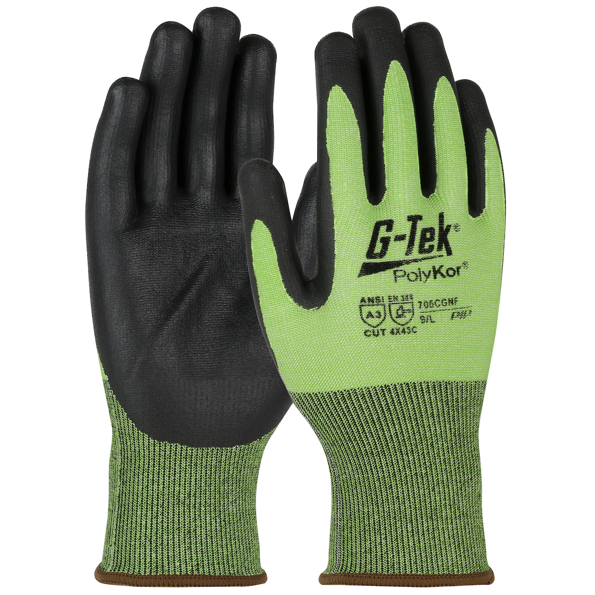 PIP Hi-Vis Seamless Knit A3 PolyKor® Blended Glove with Foam Nitrile Coated Grip on Palm & Fingers