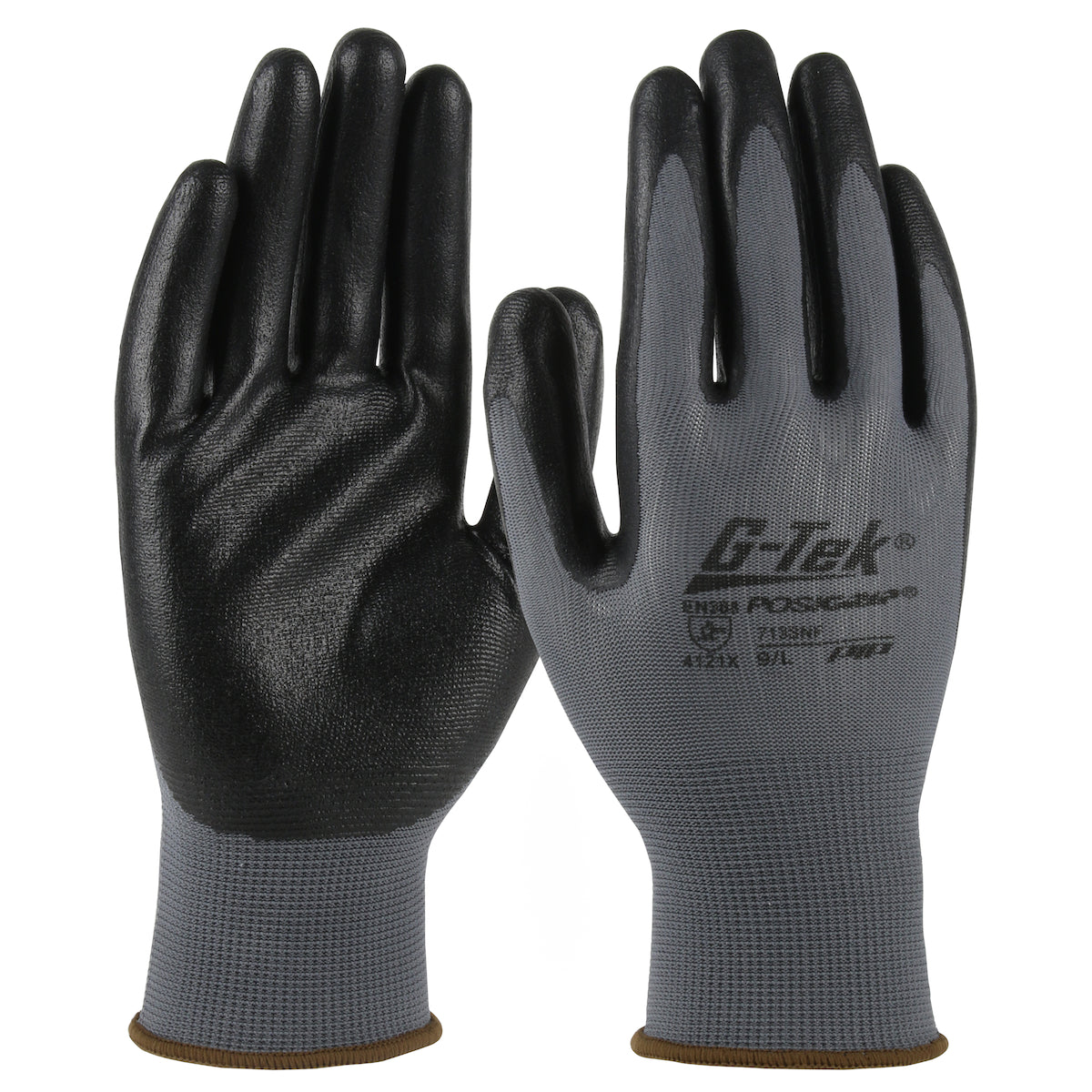 PIP Seamless Knit Polyester Glove with Nitrile Coated Foam Grip on Palm & Fingers