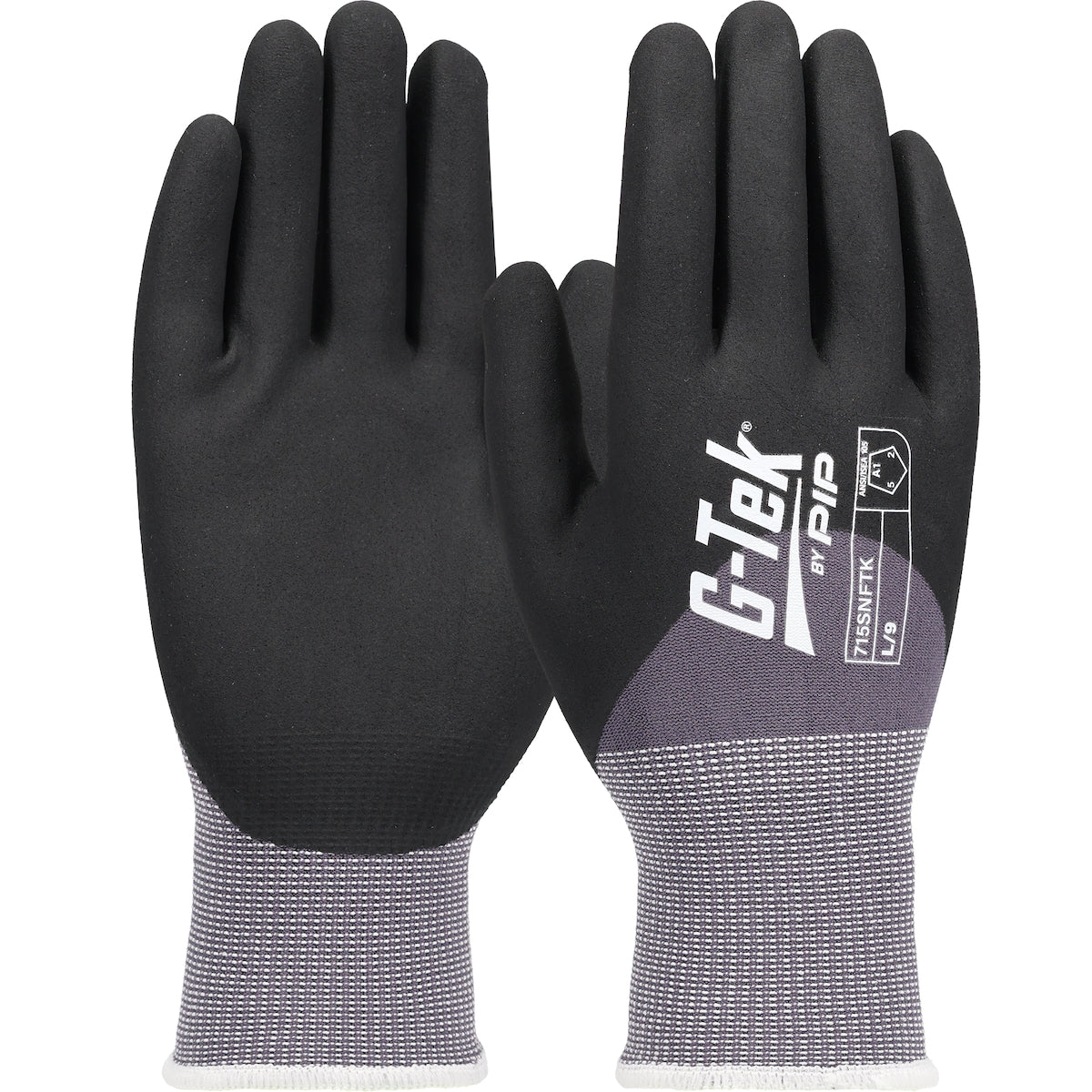 PIP Seamless Knit Nylon/Spandex Glove with Nitrile Coated Foam Grip on Palm, Fingers & Knuckles, - 15 Gauge - Touchscreen