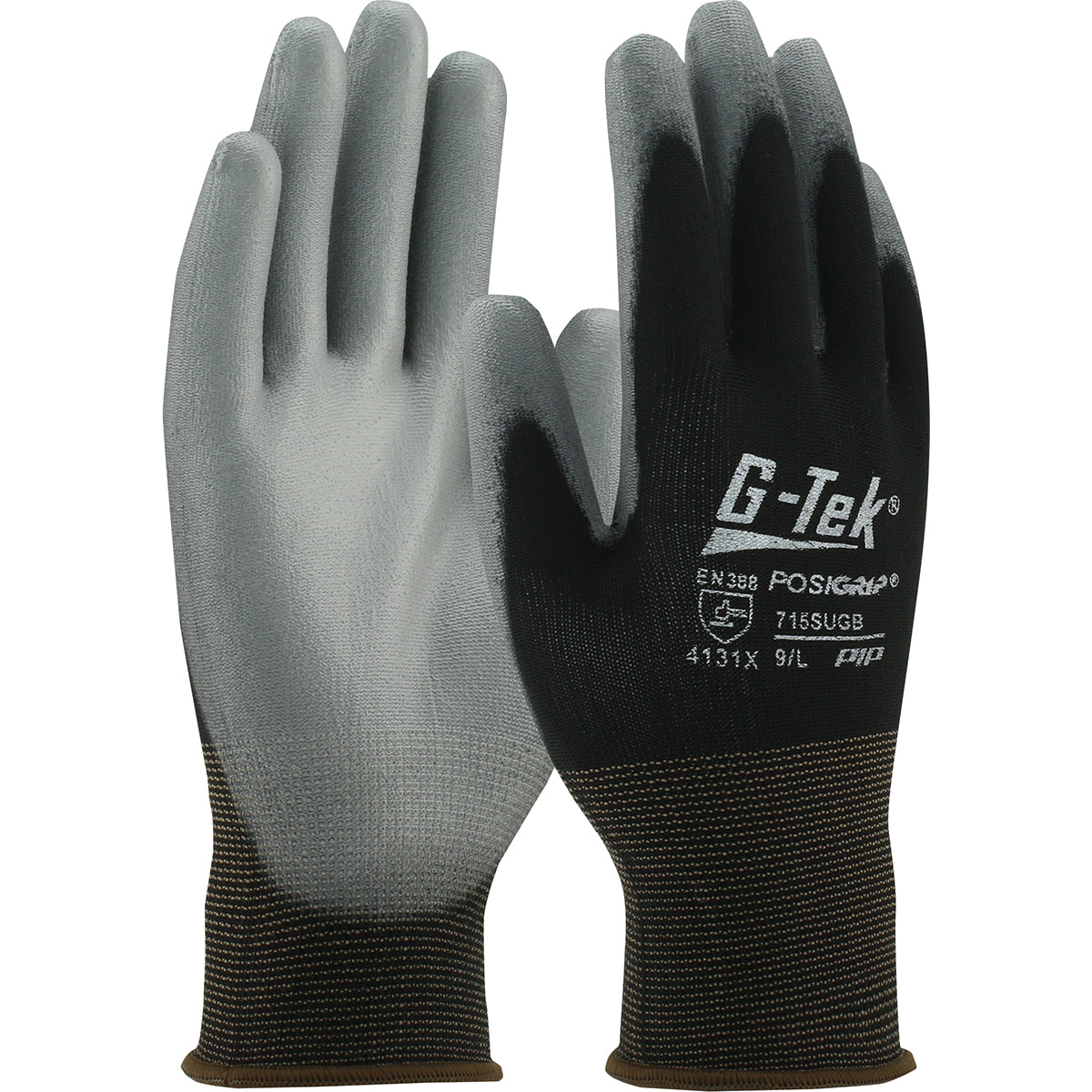 PIP Seamless Knit Nylon Glove with Polyurethane Coated Flat Grip on Palm & Fingers - 15 Gauge