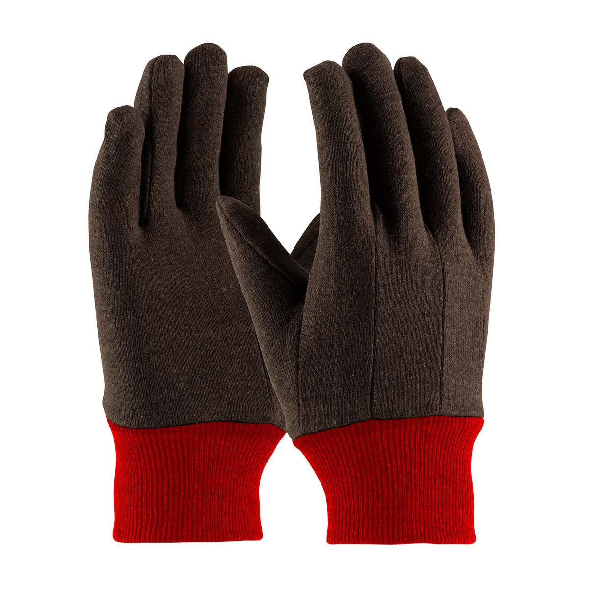 PIP Regular Weight Polyester/Cotton Jersey Glove with Fleece Lining - Red Knit Wrist