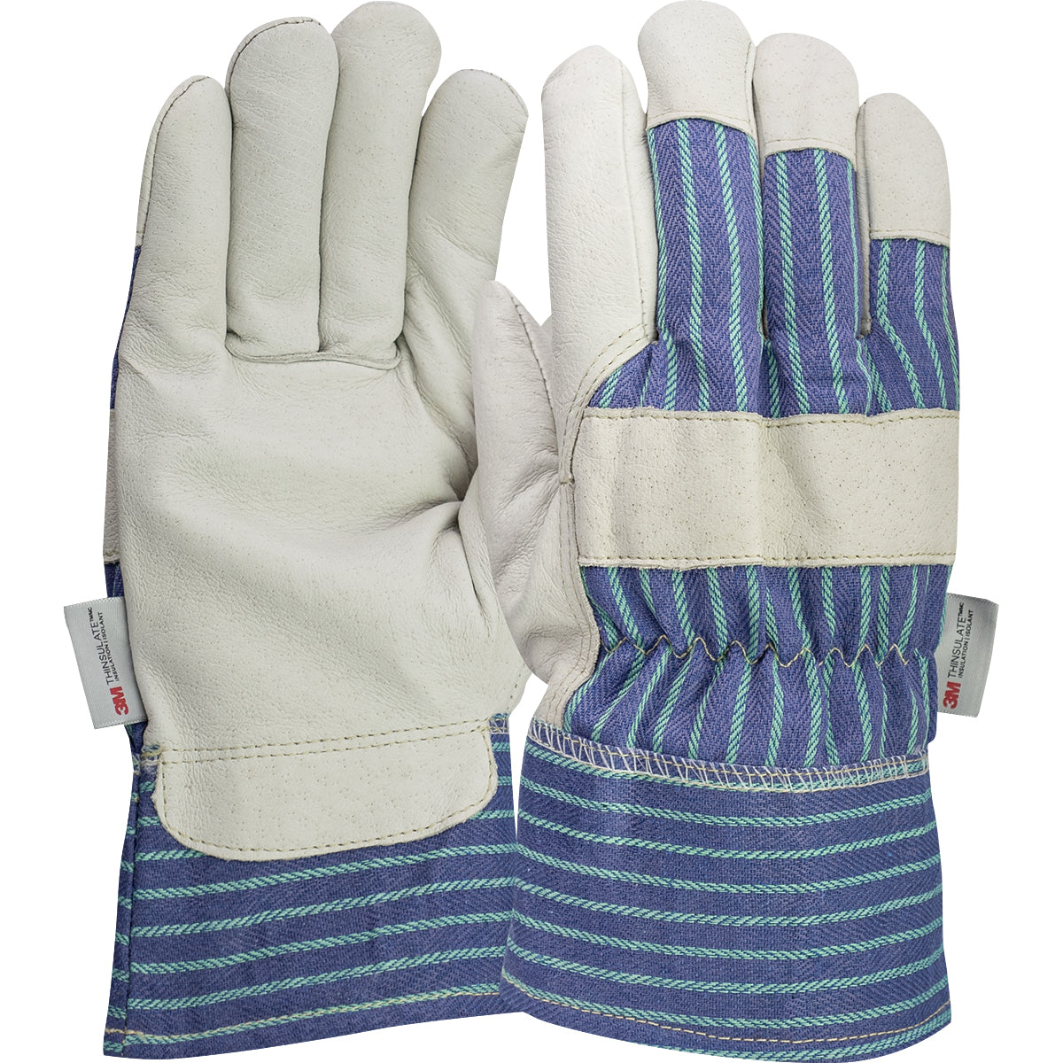 PIP Premium Pigskin Leather Palm Glove with Fabric Back and 3M™ Thinsulate™ Lining + Foam - Fabric Safety Cuff