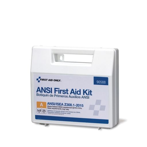 First Aid Only Plastic First Aid Kit, ANSI 2015 Class A, 25 People, 89 Pieces