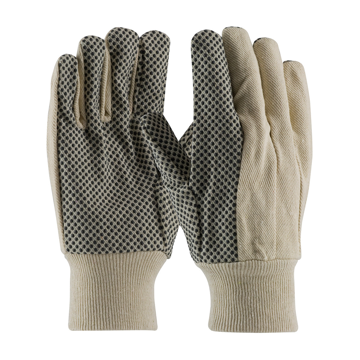 PIP Premium Grade 100% Cotton Canvas Glove with PVC Dotted Grip on Palm, Thumb and Index Finger - 8 oz. – MENS