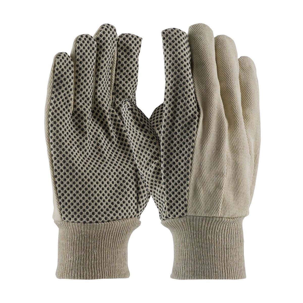 PIP Economy Grade Cotton/Poly Canvas Glove with PVC Dotted Grip on Palm, Thumb and Index Finger - 8 oz. – MENS