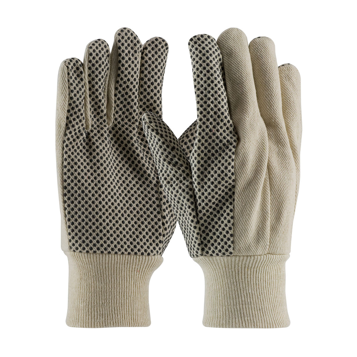 PIP Economy Grade CottonPolyester Canvas Glove with PVC Dotted Grip on Palm, Thumb and Index Finger - 10 oz. – MENS