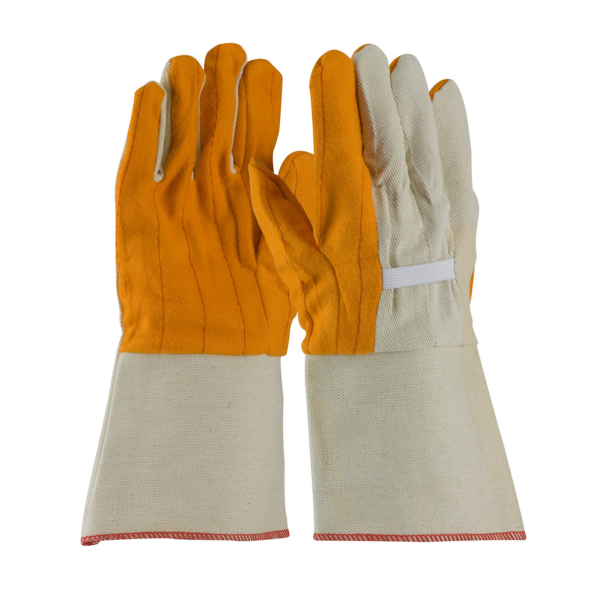 PIP Premium Grade Chore Glove with Double Layer Palm, Canvas Back and Nap-Out Finish - Rubberized Gauntlet Cuff – MENS