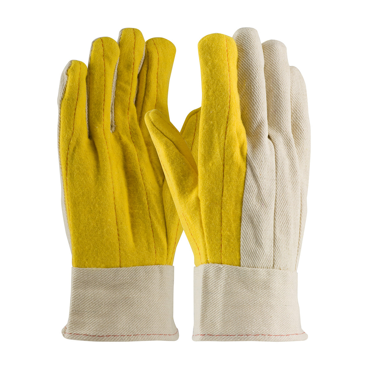 PIP Regular Grade Chore Glove with Double Layer Palm, Canvas Back and Nap-Out Finish - Band Top – L