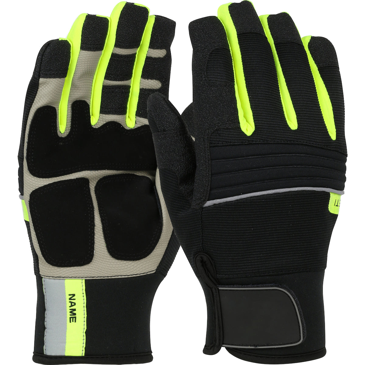 PIP Hi-Vis Yeti Thermal Glove with Synthetic Leather Palm and Fleece Lining - Waterproof Insert