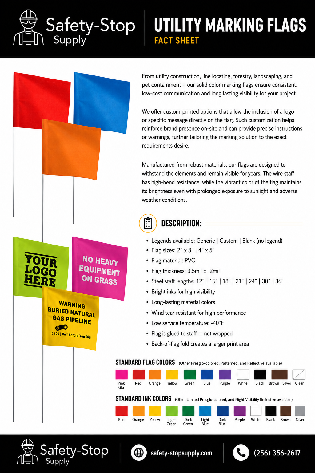 Presco Solid Color 4x5 Marking Flags