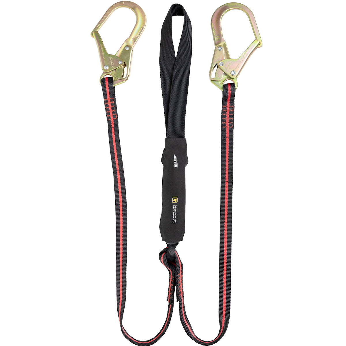 Miller Arc Flash Lanyard, Double Leg, Polyamide Webbing, with Webbing Loop and Rebar Hooks