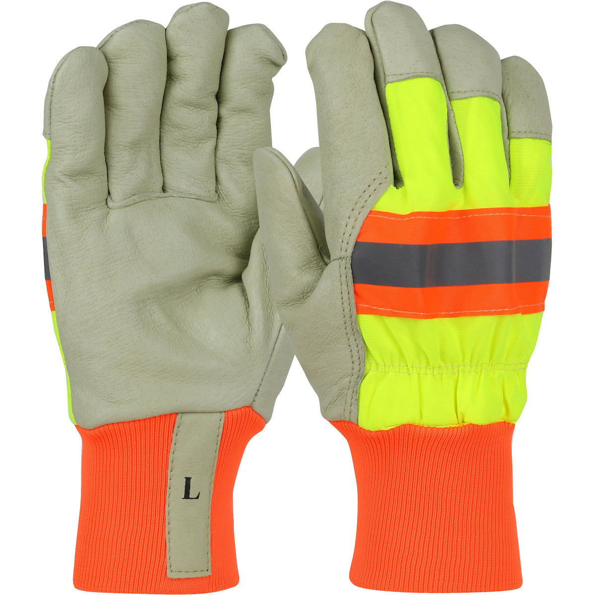 PIP Premium Pigskin Leather Palm Glove with Hi-Vis Back and 3M™ Thinsulate™ Lining - Knit Wrist