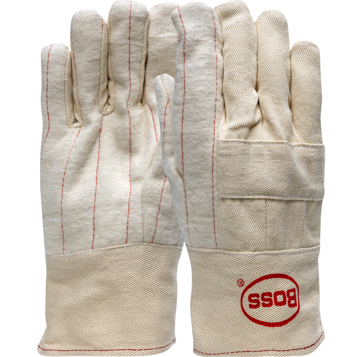 Boss 3-Ply Hot Mill Nap-Out Lined W Band Top Cuff Knuckle Strap – L