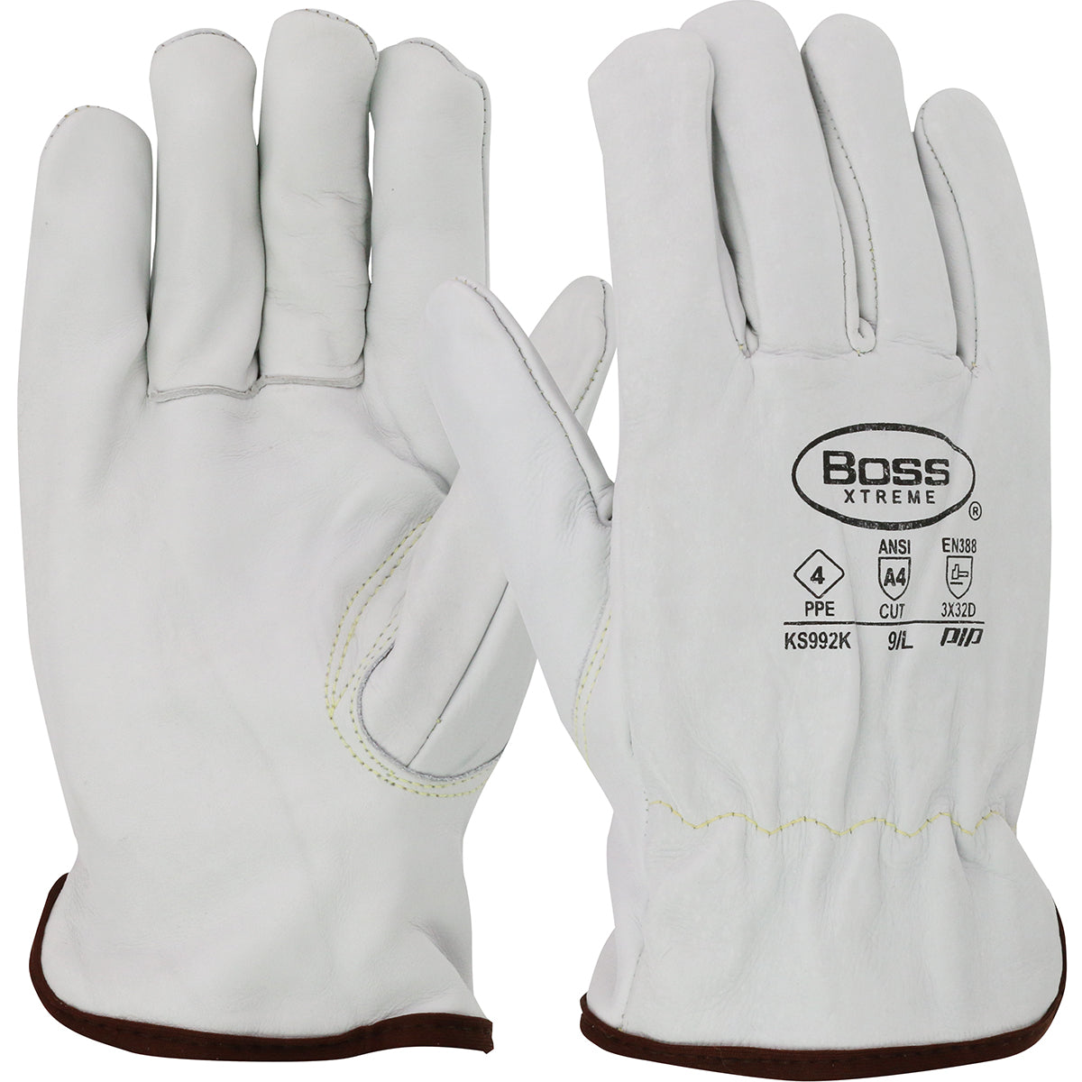 Boss AR Top Grain Cowhide Leather Drivers Glove with Para-Aramid Lining - Keystone Thumb